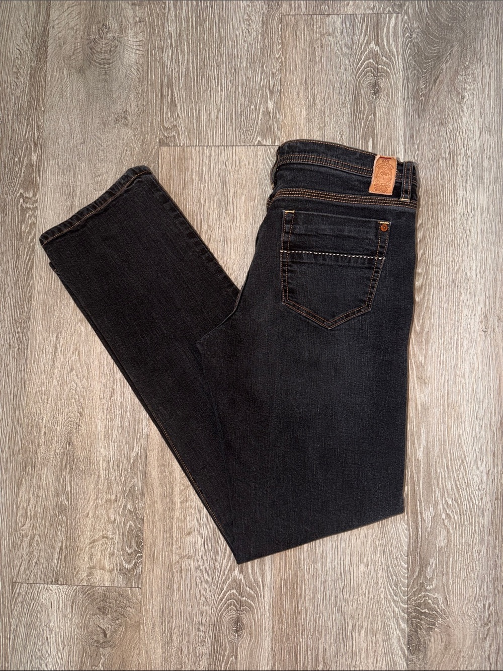 Indigo palm denim blue dark jeans size 10 r gabbiano pants straight leg